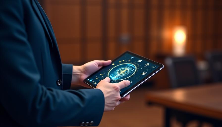 Close-up of a legal professional reviewing digital data protection documents